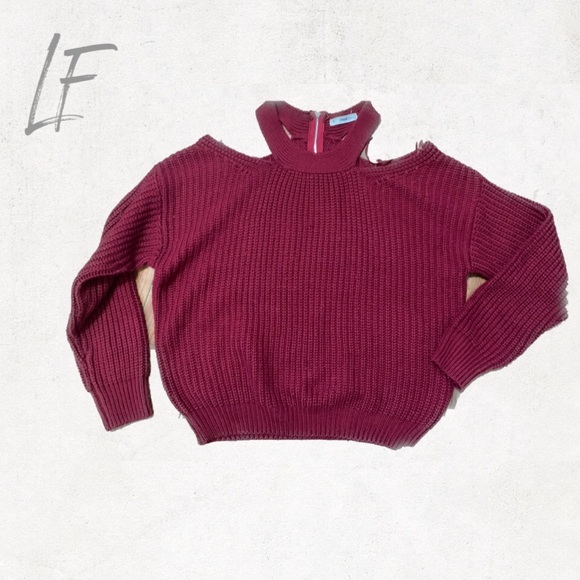 LF Off the Shoulder Maroon Sweater size S - Picture 1 of 8